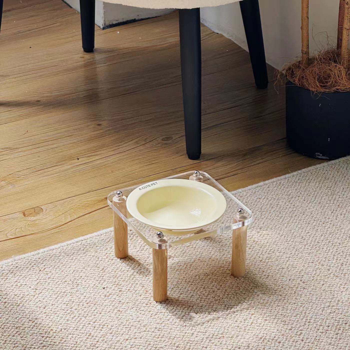 Anti-Tumble Raised Pet Double Bowl Ceramic Food and Water Holder