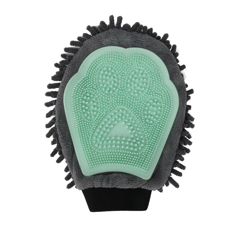 2-in-1 Pet Bathing Brush and Grooming Glove for Brushing, Massaging, and Drying Dogs and Cats