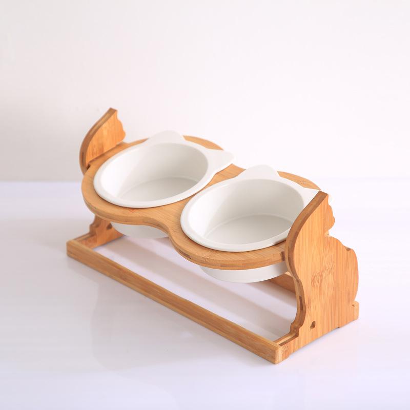 Pet Food Bowl Ceramic and Stainless Steel Feeding Dish