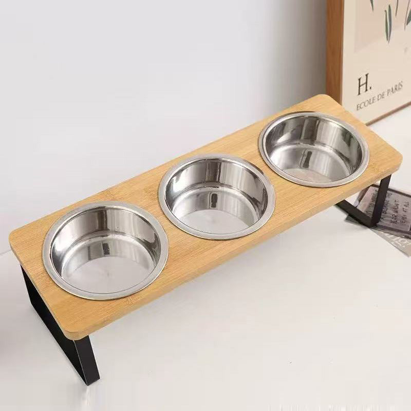 Elevated Stainless Steel Pet Bowl Large Capacity Anti-Tip Feeder