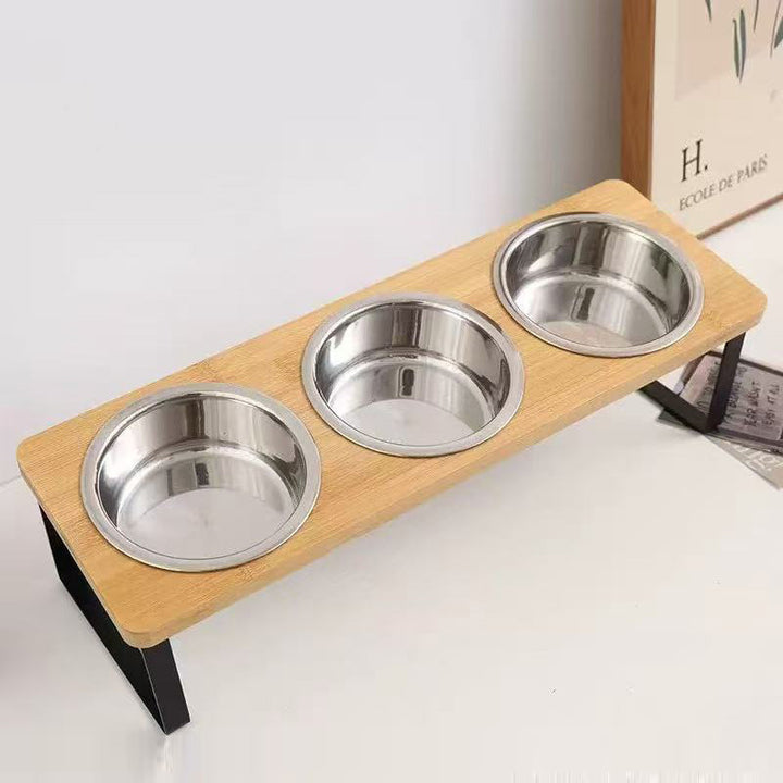 Elevated Stainless Steel Pet Bowl Large Capacity Anti-Tip Feeder