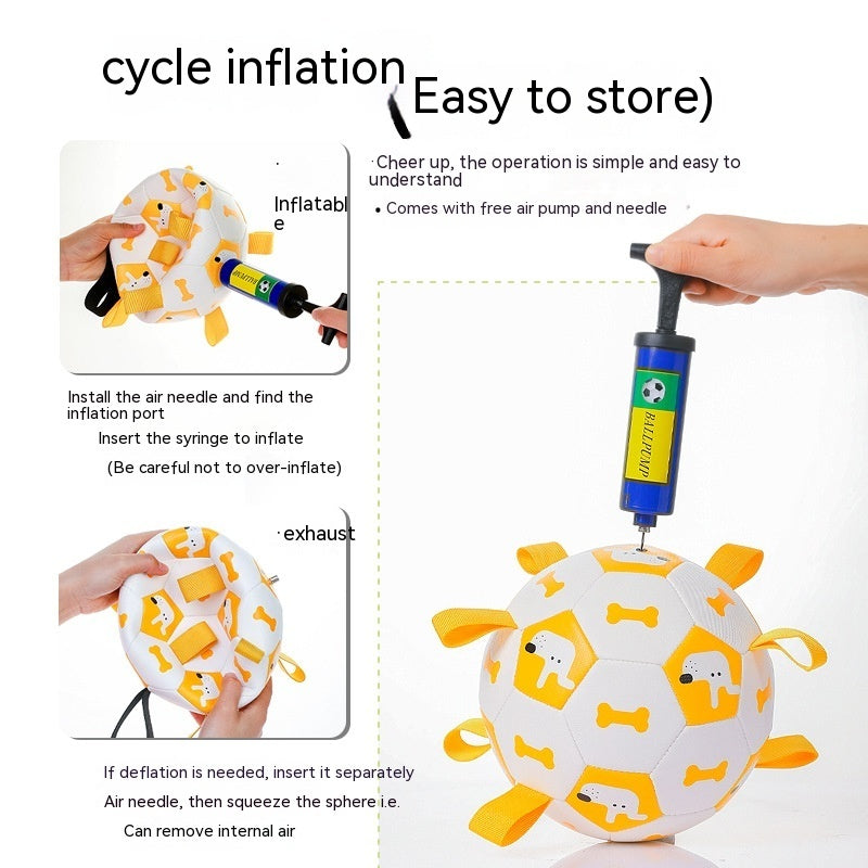 Interactive Pet Football Toy Outdoor Training Bite Resistant Chew Ball