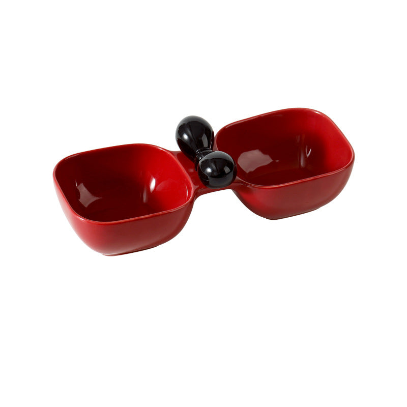 Ceramic Pet Bowl Dual Set Food and Water Bowl for Pets