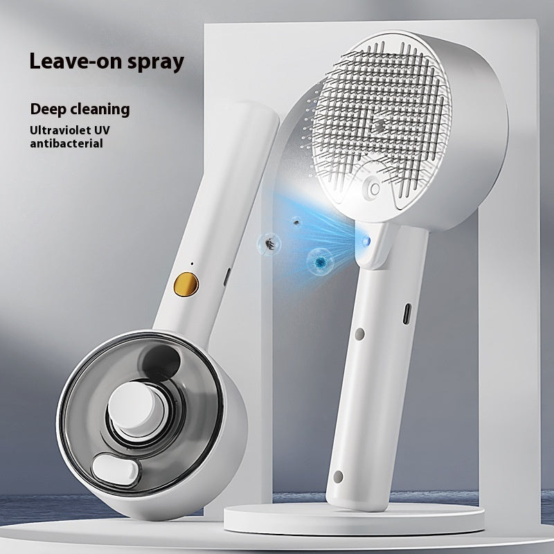 Self-Cleaning Pet Hair Remover Brush Steam Grooming Tool for Cats and Dogs