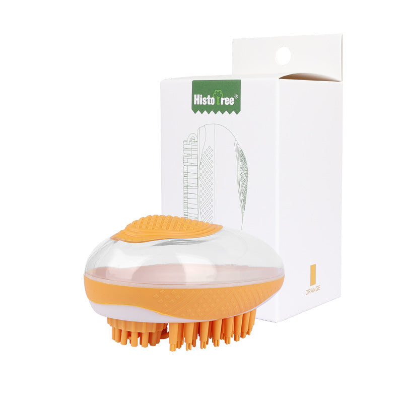 2-in-1 Pet Bath Brush and Massage Comb Soft Silicone Grooming Tool for Cats and Dogs
