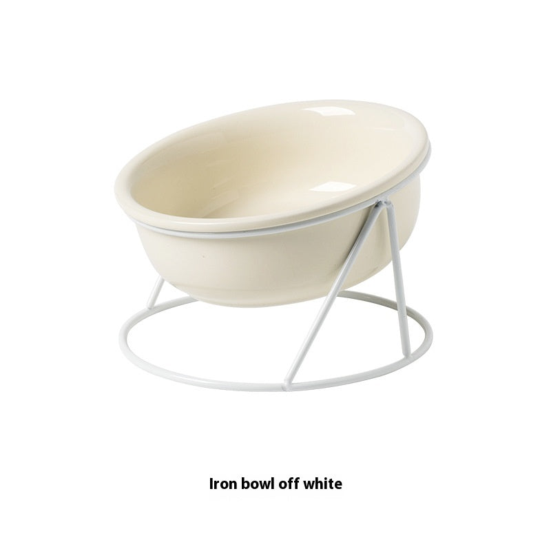 Ceramic Pet Double Bowl Food and Water Feeding Accessory