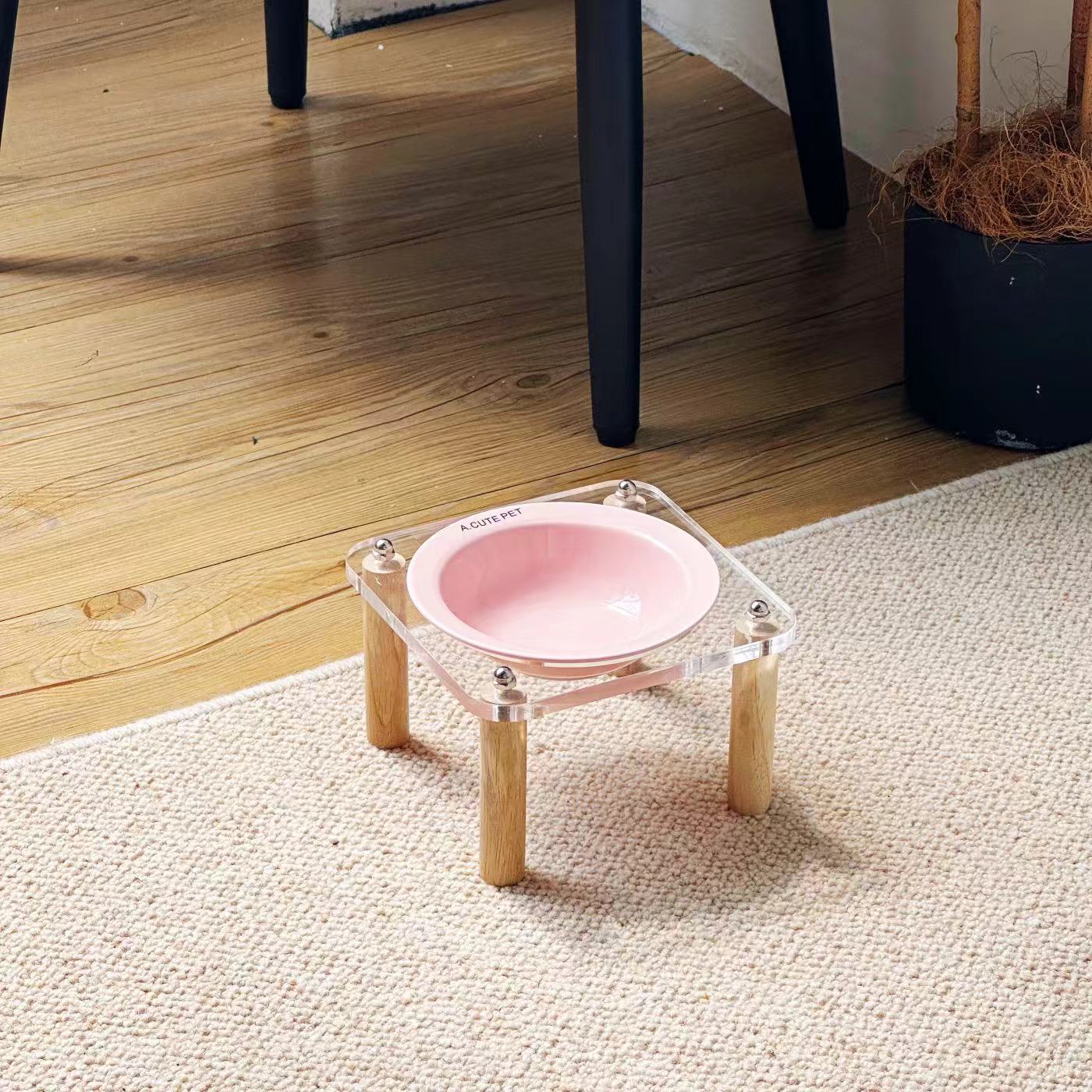 Anti-Tumble Raised Pet Double Bowl Ceramic Food and Water Holder
