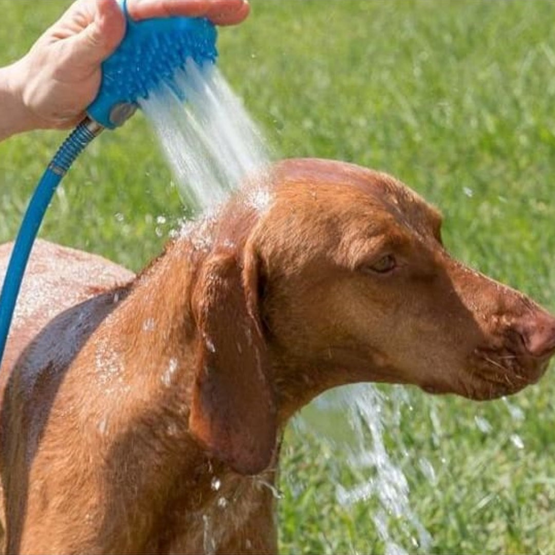 Pet Bathing Gloves with Silicone Nozzle Handheld Massage Brush for Dogs