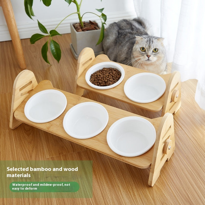 Oblique Mouth Pet Cervical Spine Protection Cat Dog Drinking Bowl
