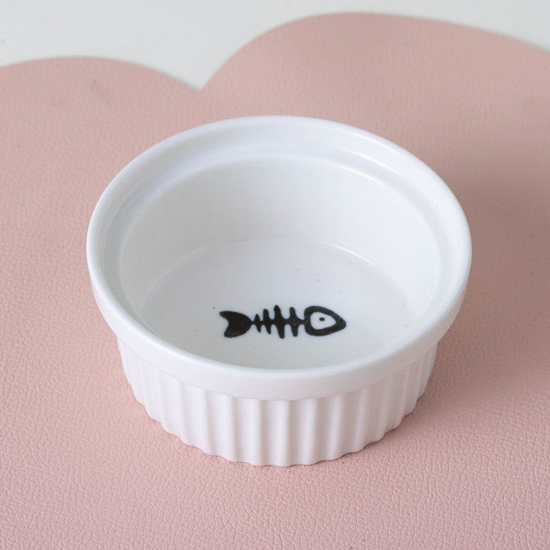 Ceramic Pet Double Bowl Tall Diagonal Water and Food Dish