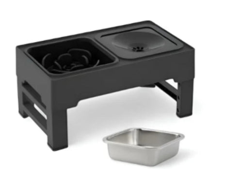 Adjustable Stainless Pet Double Bowl Elevated Food and Water Feeder