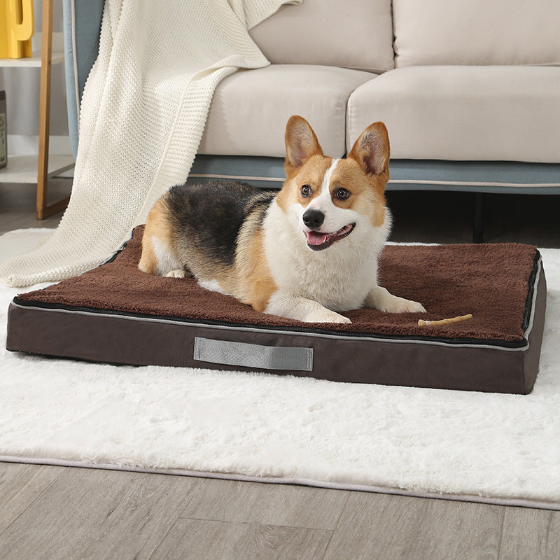 Large Plush Pet Bed Memory Foam Removable Washable Nonslip Mat