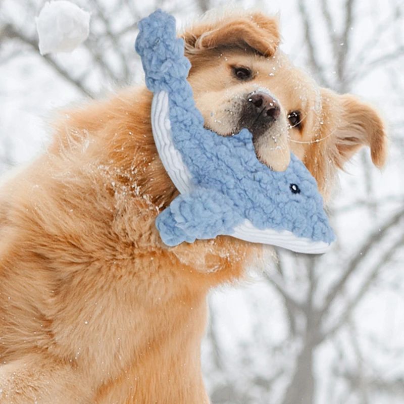 Plush Pet Toy Animal Shape Bite Resistant Squeaky Training Accessory
