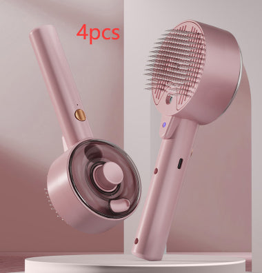 Self-Cleaning Pet Hair Remover Brush Steam Grooming Tool for Cats and Dogs