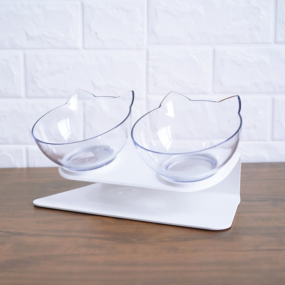 Non-Slip Raised Pet Double Bowl Food Feeder Cervical Protection