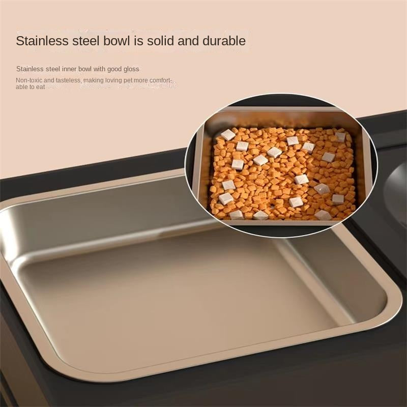 Adjustable Stainless Pet Double Bowl Elevated Food and Water Feeder