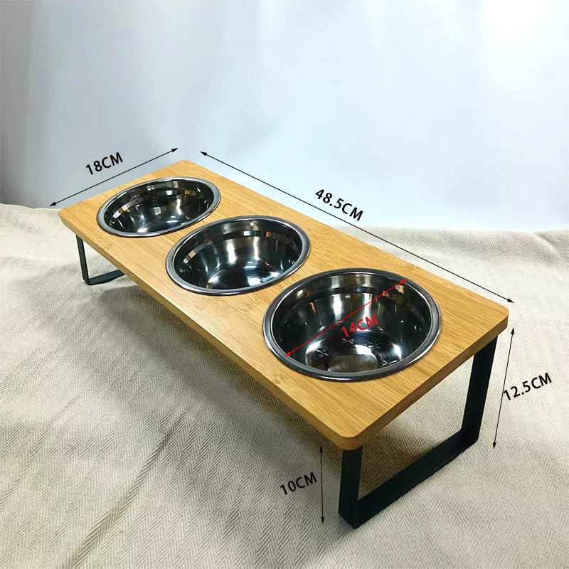 Elevated Stainless Steel Pet Bowl Large Capacity Anti-Tip Feeder
