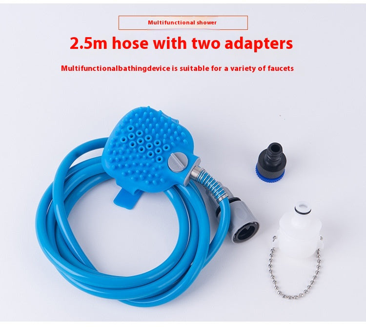 Pet Bathing Gloves with Silicone Nozzle Handheld Massage Brush for Dogs