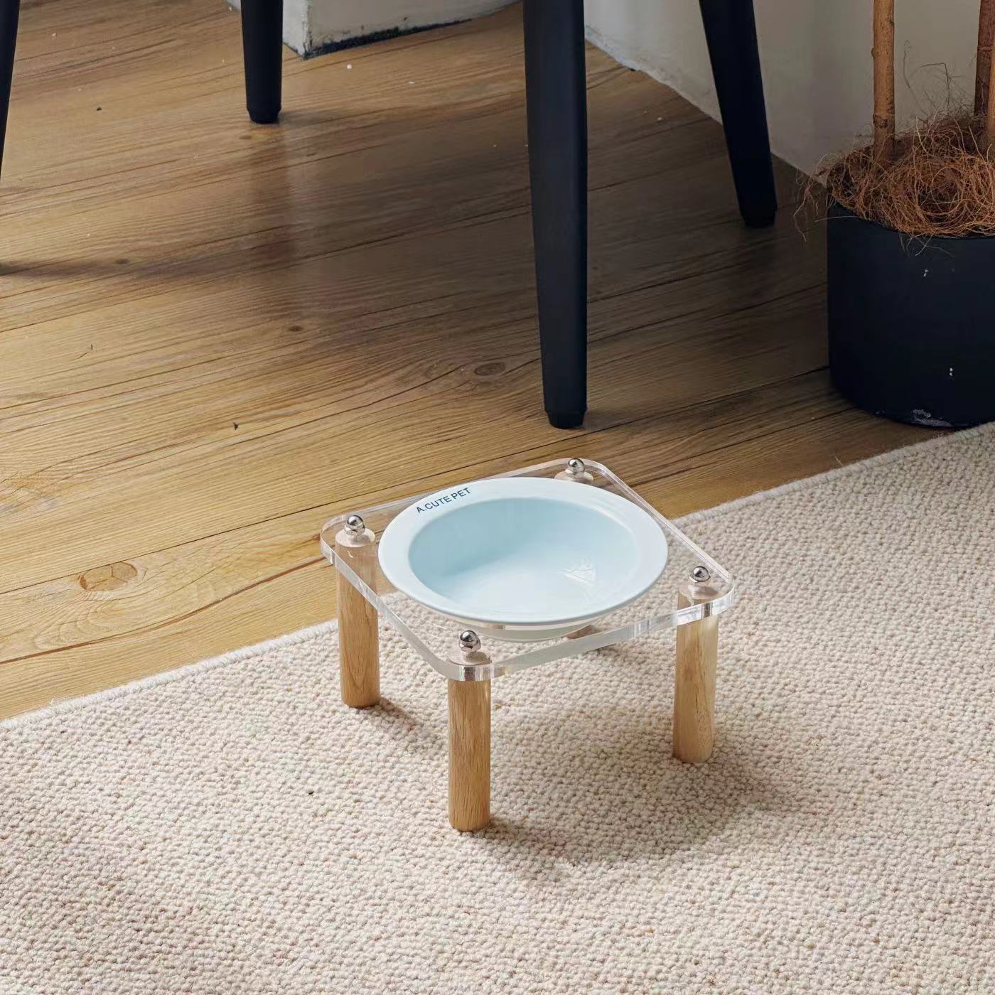 Anti-Tumble Raised Pet Double Bowl Ceramic Food and Water Holder