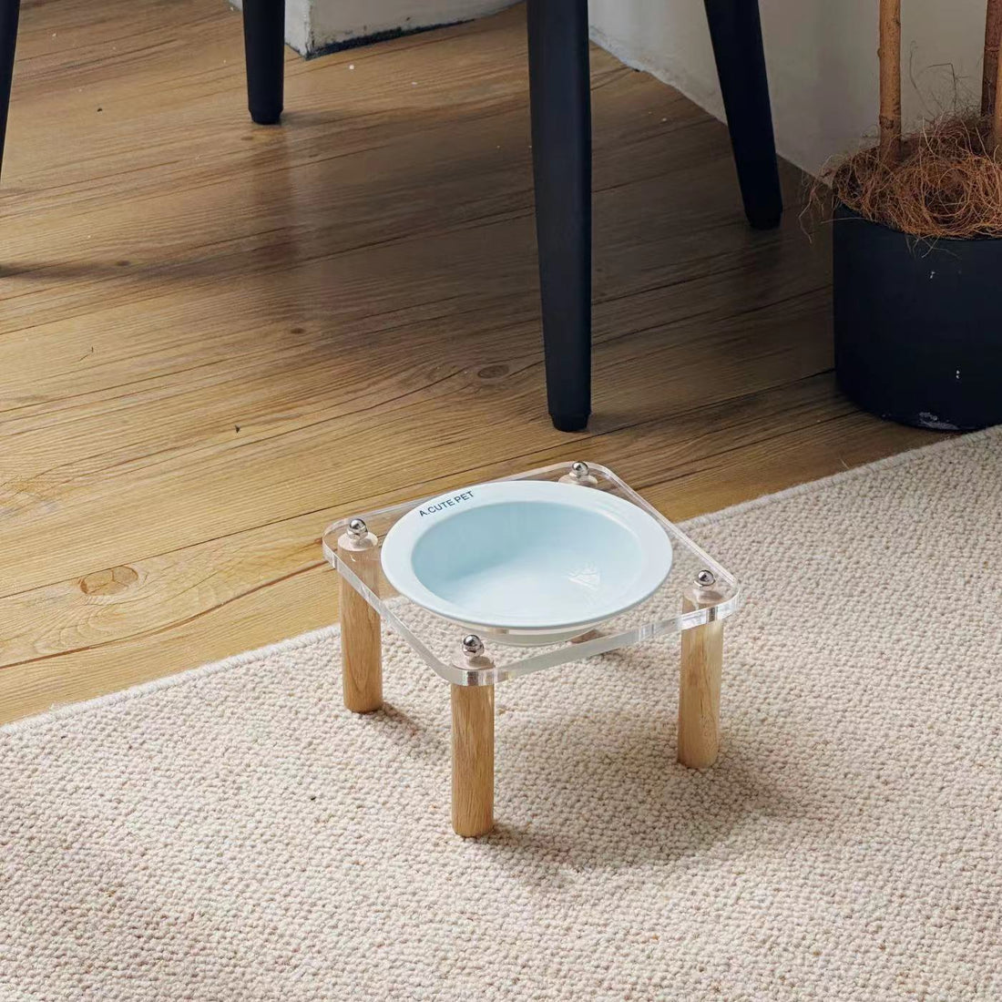 Anti-Tumble Raised Pet Double Bowl Ceramic Food and Water Holder