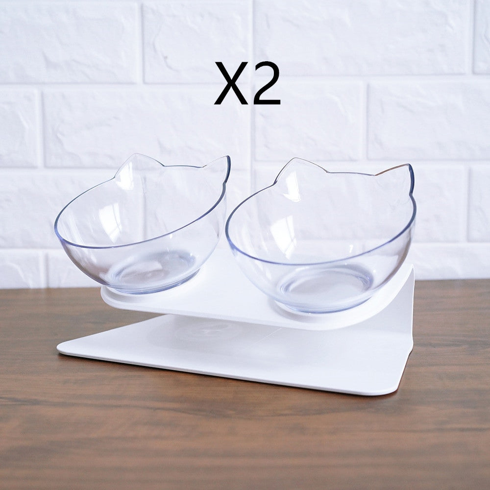 Non-Slip Raised Pet Double Bowl Food Feeder Cervical Protection