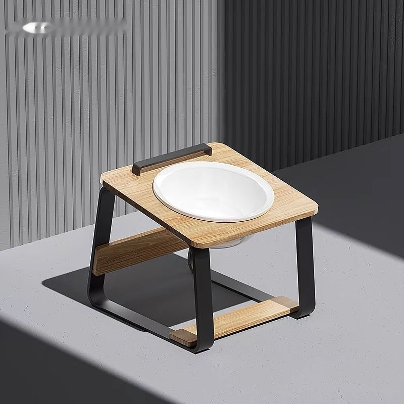 Ceramic Pet Double Bowl Water and Food Holder Cervical Protection