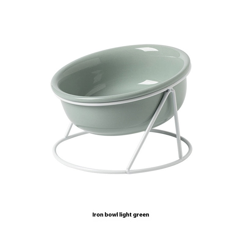 Ceramic Pet Double Bowl Food and Water Feeding Accessory