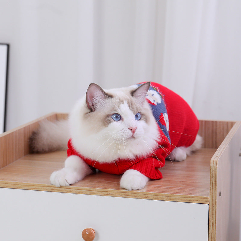 Pet Christmas Sweater Festive Clothes for Dogs and Cats