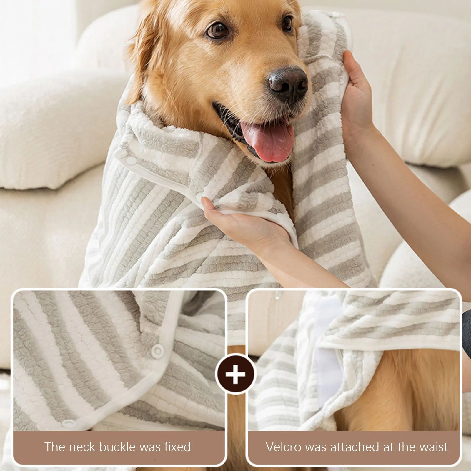 Ultra-Absorbent Pet Bath Towel Quick-Drying Thick Bathrobe for Dogs