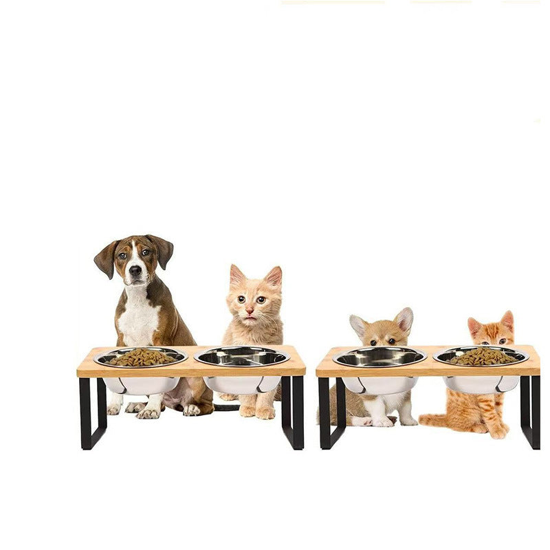 Elevated Stainless Steel Pet Bowl Large Capacity Anti-Tip Feeder