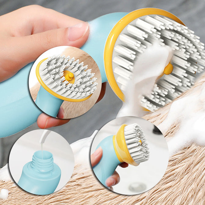 Handheld Pet Bath Brush Grooming and Cleaning Tool for Dogs