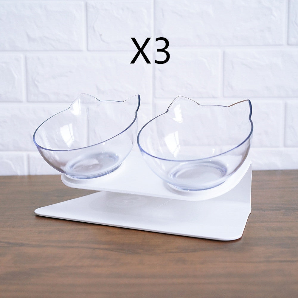 Non-Slip Raised Pet Double Bowl Food Feeder Cervical Protection