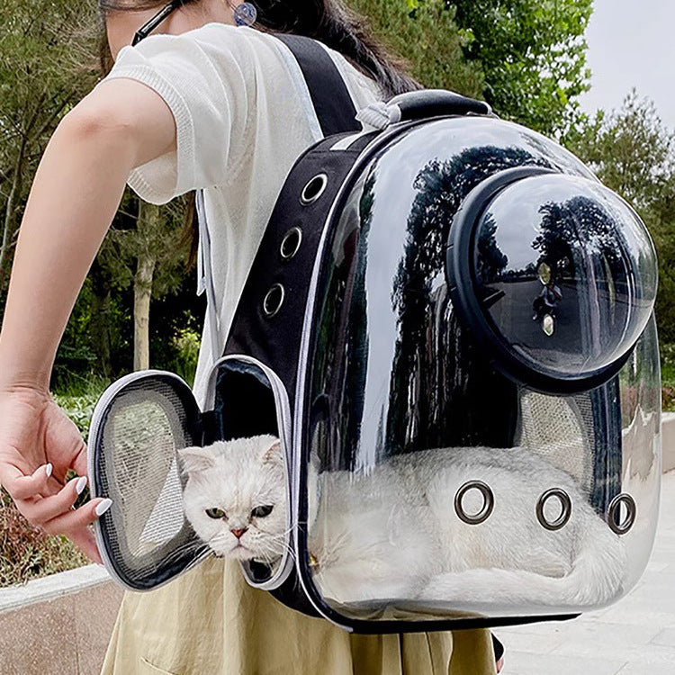 Transparent Pet Backpack Large Capacity Breathable Skylight Carrier for Cats