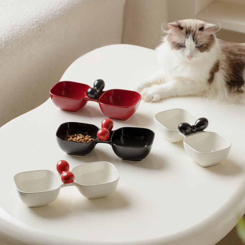 Ceramic Pet Bowl Dual Set Food and Water Bowl for Pets