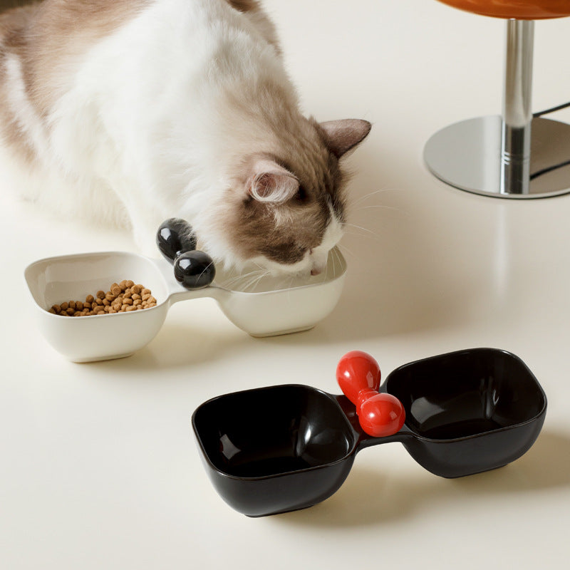 Ceramic Pet Bowl Dual Set Food and Water Bowl for Pets