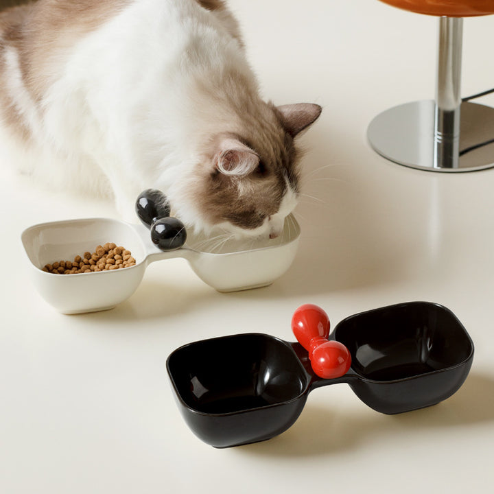 Ceramic Pet Bowl Dual Set Food and Water Bowl for Pets