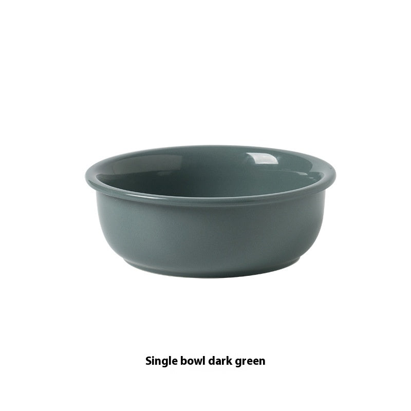 Ceramic Pet Double Bowl Food and Water Feeding Accessory
